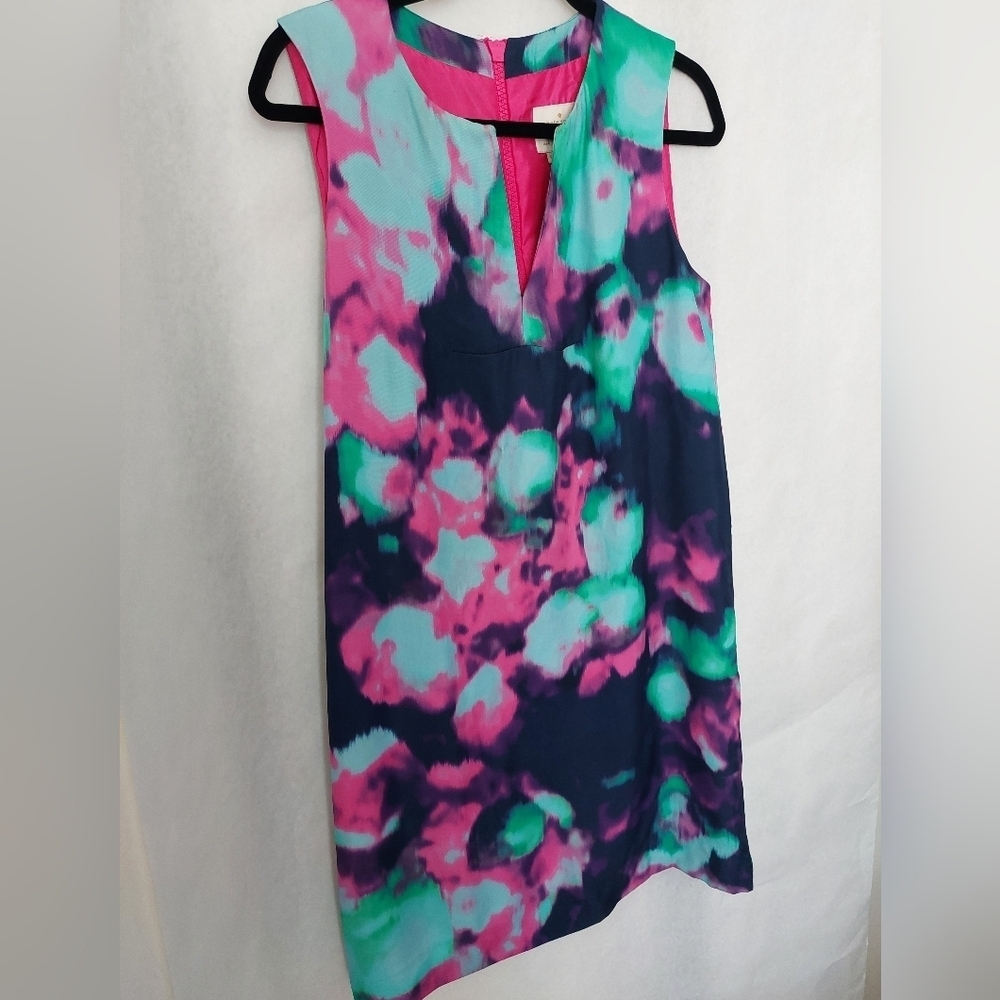 Kate Spade Keri Simply Cinema Vibrant Watercolor Sleeveless Dress Size 8
